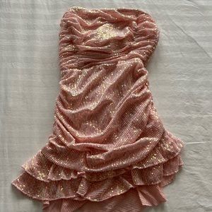 Lucy In Sky strapless sequin mini dress